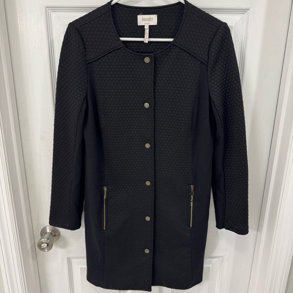 Laundry‎ by Shelli Segal Black Quilted Textured Coat